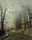 John Atkinson Grimshaw Canvas Paintings - A Wintry Moon